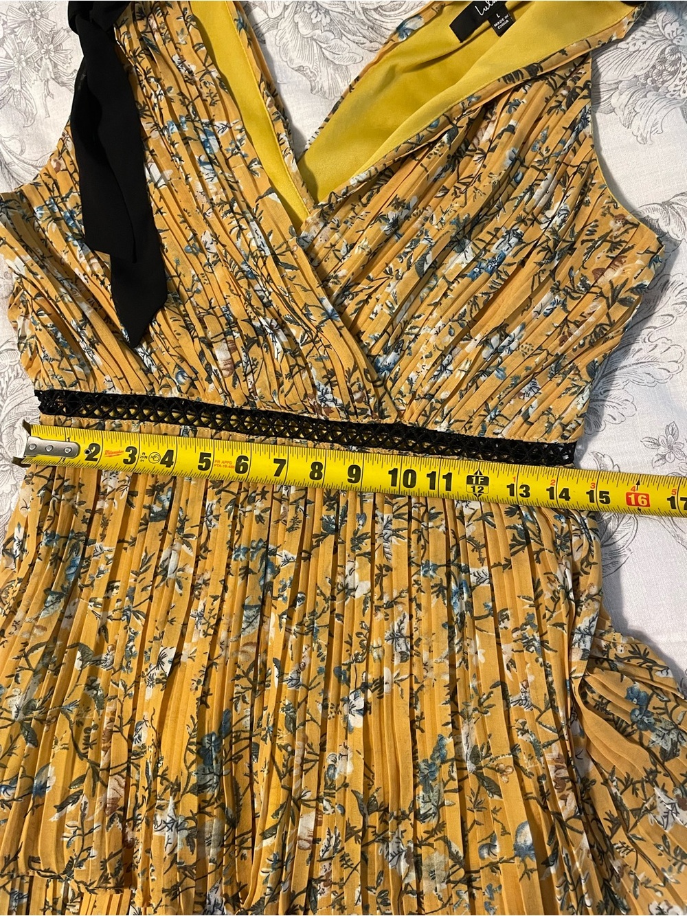 Lulu's Mustard Yellow Floral Tiered Maxi Dress - Picture 3 of 5